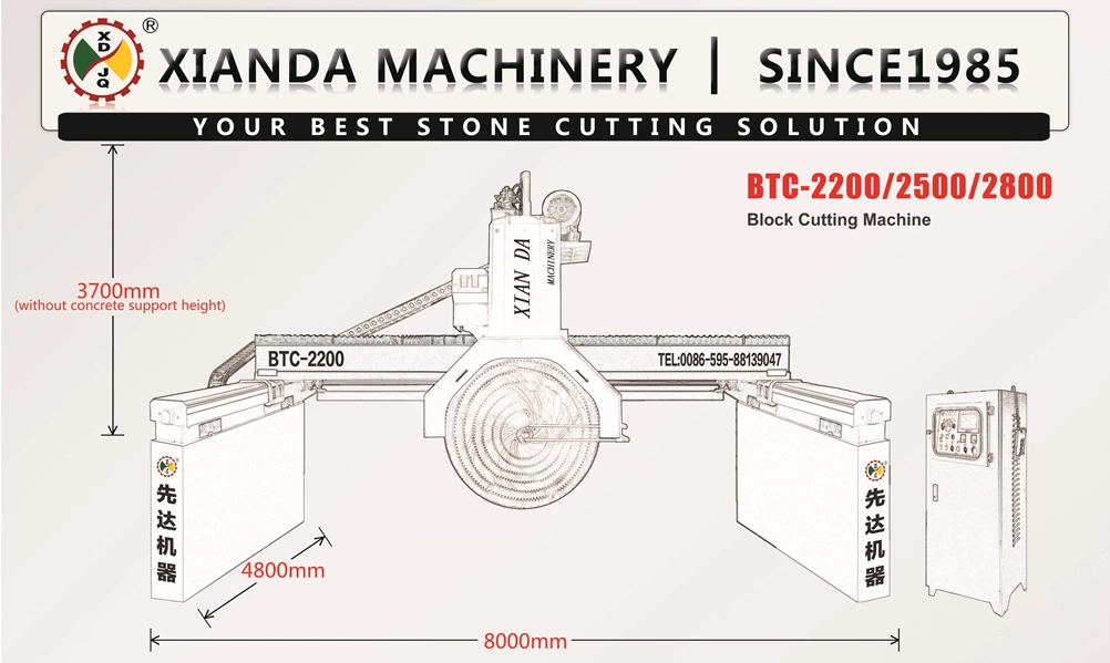 Btc-2800 Multi Blade Granite Block Cutting Machine